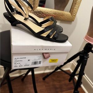 Alex Marie Black Strappy Heels